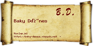 Baky Dénes névjegykártya